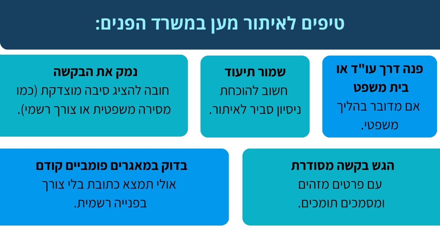 טיפים לאיתור מען במשרד הפנים