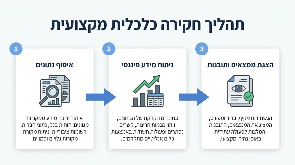 חוקר פרטי כלכלי בוחן מסמכים פיננסיים