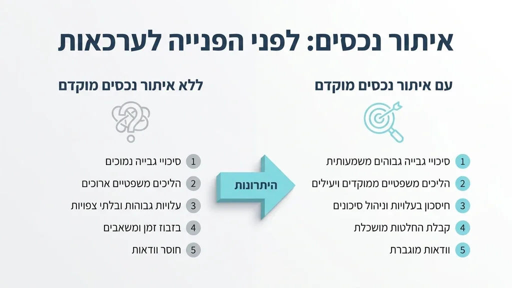 מסמכים משפטיים וזכוכית מגדלת על שולחן עבודה המייצגים איתור נכסים